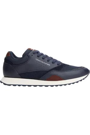 Tommy Hilfiger Herren Runner Sneaker New Eva Mix aus Leder, Blau (Desert Sky), 43