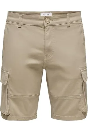 Only & Sons Herren Cargo Short ONSCAM Stage - Regular Fit - Schwarz Grün Beige, Größe:XL, Farbe: 22016689