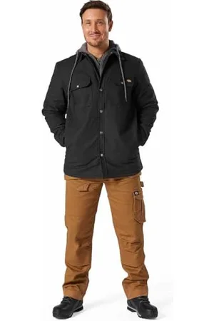 Dickies Herren, Hemdjacke mit Fleecekapuze, legere Passform, , L