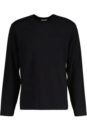 GANT Herren Embossed LS Tshirt T-Shirt, Black, XL