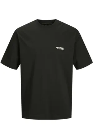 JACK & JONES JACK&JONES Herren JORROXBURY Sketch Tee SS Crew Neck T-Shirt, Black, L