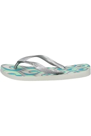 Havaianas Damen Frühling Flip Flops, Weiß Silber Blau Grün, 35/36 EU