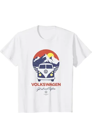 Volkswagen Kinder Typ 2 Campervan Get Out And Explore Mountains Kids T-Shirt
