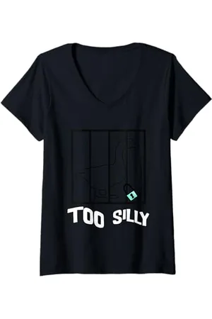 Mother Damen Too Silly Fairytale Lustiges dummes Gänsetier T-Shirt mit V-Ausschnitt