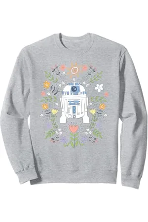 STAR WARS Cute R2D2 Floral Spring Vibes Big Chest Logo Sweatshirt