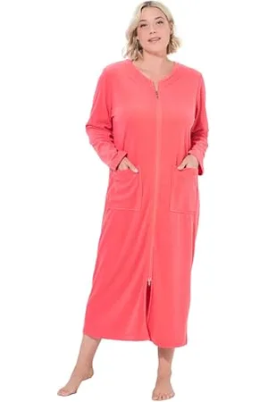 Ulla Popken Damen große Größen Übergrößen Plus Size Bademantel, 2-Wege-Zipper, Frottee, kuschelweich