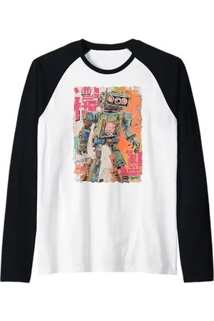 RTUZ Hip Hop Y2K Vintage Hipster Edgy Urban Streetwear Roboter Raglan