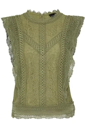 QS by s.Oliver Ärmellose Bluse aus Spitze 36