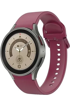 System-S Armband 20 mm aus Silikon für Samsung Galaxy Watch 5 4 Smartwatch in Rot