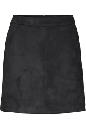 VERO MODA Damen Vmdonnadina Faux Suede Short Skirt Noos Rock, Schwarz, L EU
