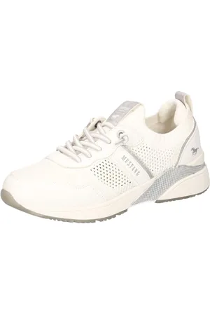 Mustang Damen 1358-321 Schnuerhalbschuh, Weiss, 37 EU