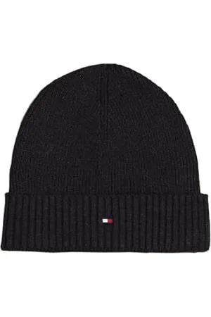Tommy Hilfiger TH Flag PIMA Cotton Beanie Beanie-Mütze Herren, Grau (Charcoal Gray), OS