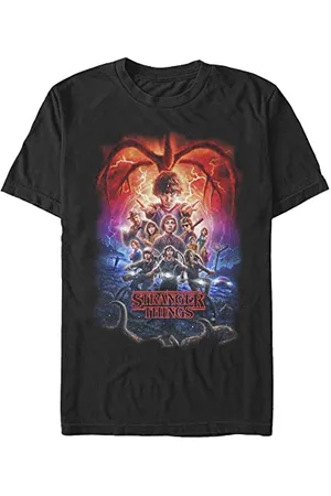 Stranger Things Unisex Group Pumpkins Poster Organic Short Sleeve T-shirt, , XL