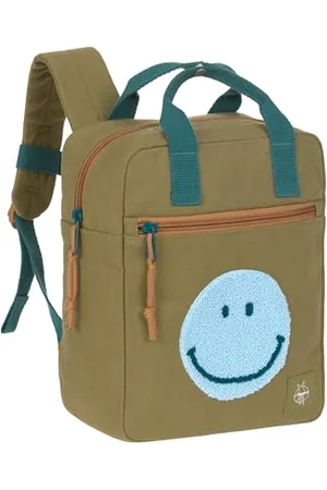 LÄSSIG Kindergartenrucksack mit Brustgurt Kindertasche wasserabweisend/Little One & Me Square Backpack Small Olive
