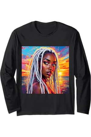 Steampunk Cool Vintage Creations Fantasy Girl Dreads Sonnenuntergang Langarmshirt