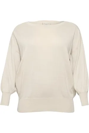 Kaffe Strickpullover KCregitta Damen Große Größen Strickpullover Langarm Rundhals Glitzer Pullover S
