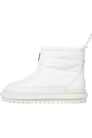 Tommy Hilfiger Damen Low Boot Stiefel Padded Flat Boot Gefüttert, (Ecru), 41