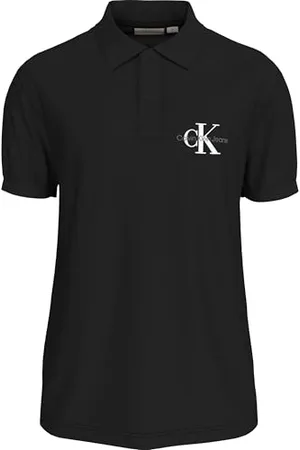 Calvin Klein Herren Poloshirt Kurzarm Monologo Regular Fit, Schwarz , M