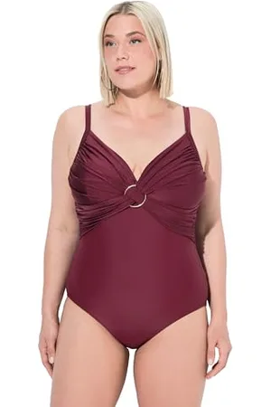 Ulla Popken Damen große Größen Übergrößen Plus Size Badeanzug, Shiny matt Mix