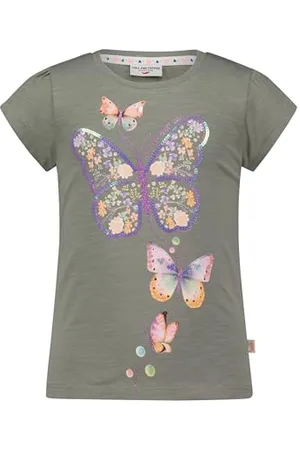 Salt & Pepper BY KIDS PARK Mädchen Schmetterling Print und Pailletten T-Shirt, , 128/134 cm