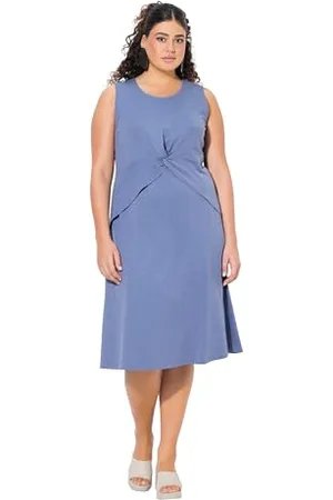 Ulla Popken Damen große Größen Übergrößen Plus Size Jerseykleid mit Knotendetail
