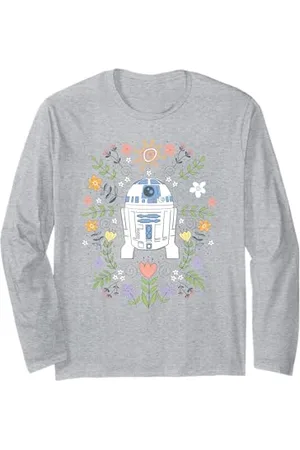 STAR WARS Cute R2D2 Floral Spring Vibes Big Chest Logo Langarmshirt