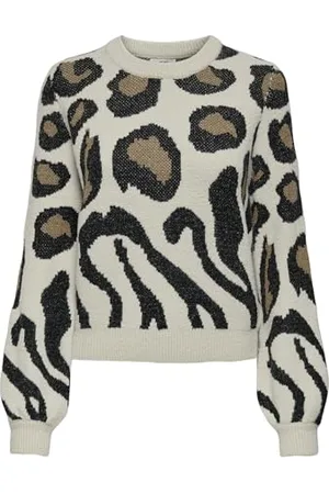 JDY Damen LORRAINE Animal L/S Pullover KNT NOOS Strickpullover, , XL