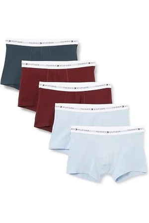 Tommy Hilfiger Herren 5er Pack Boxershorts Trunks Classic Fit, Mehrfarbig (Mil Denim/Deep Rouge/Breezy Blue), XXL