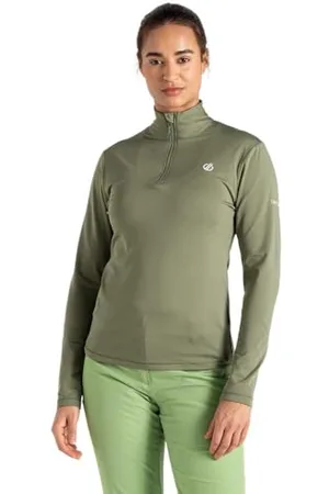 Dare 2B Dare2b Damen Skipullover Midlayer Funktionsshirt Outdoorshirt Lowline II Stretch, Farbe:Grün, Artikel: , Größe:36
