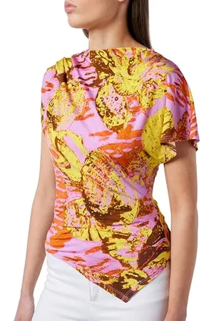 Pinko Damen Mirmiade Jersey mit Chemical Sea Aufdruck Mode-Weste, , Small