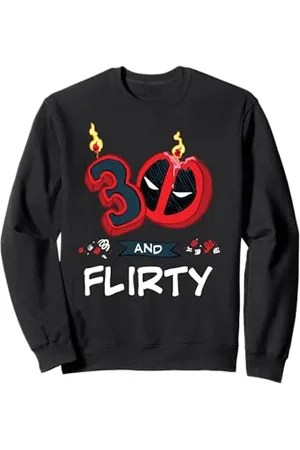 Marvel Deadpool 30th Birthday Party "30 and Flirty" Funny Sweatshirt