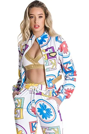 Gianni Kavanagh Damen Multicolor GK Tiles Cropped Jacket Jacke, , 38