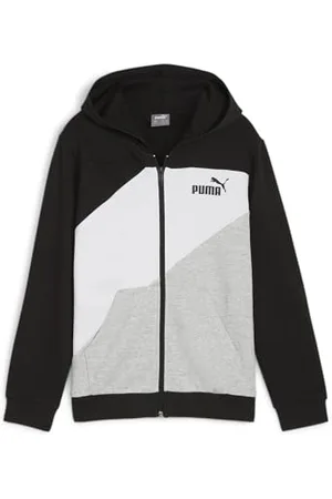 PUMA Unisex Power Colorblock Full Zip Hoodie Tr B Schweiß, Schwarz, 128