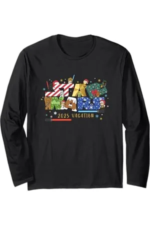 STAR WARS Christmas Group Shot Cute Kanji Big Chest Logo Langarmshirt
