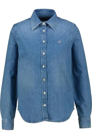 GANT Damen REG Denim Shirt Bluse, , 40