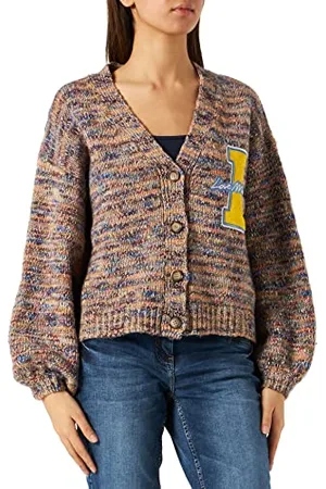 Moschino Womens Long Sleeve Cardigan in Wool Blend with Maxi L and Embroidery Jacket, , 40