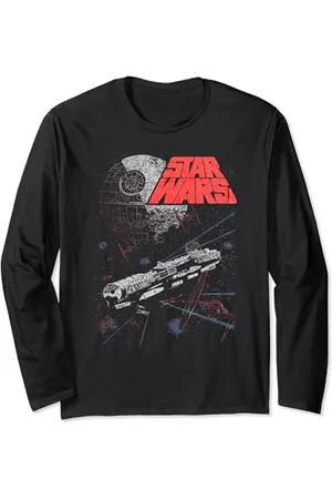 STAR WARS Retro Epic Space Battle Falcon Tie Fighter Langarmshirt