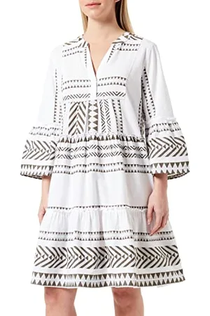 TOM TAILOR Damen 1026596 Jaquard Gemustertes Boho-Kleid, 10669-Grape Leaf Green, 42