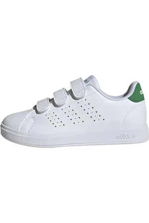 adidas Advantage Base 2.0 Shoes Children Tennisschuhe, Cloud White/Cloud White/Green, 30.5 EU