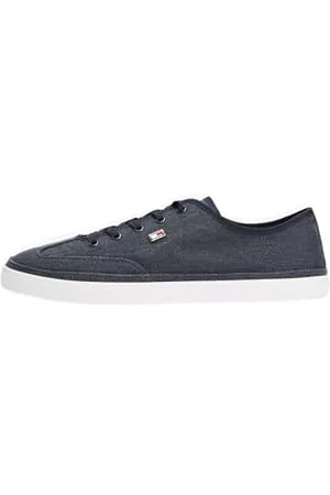 Tommy Hilfiger Damen Vulcanized Sneaker Washed Canvas Low Top, Blau (Space Blue), 42