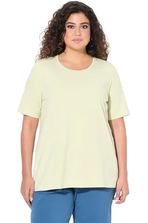 Ulla Popken Damen große Größen Übergrößen Plus Size T-Shirt, A-Linie, Rundhalsausschnitt, Halbarm