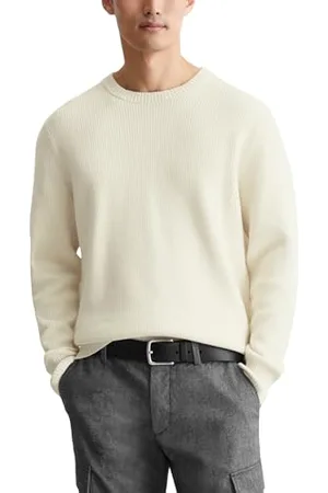 Marc O’ Polo Marc OߴPolo Herren Strickpullover mit Rundhalsausschnitt Langarm, Cremefarben (Gray Silk), M
