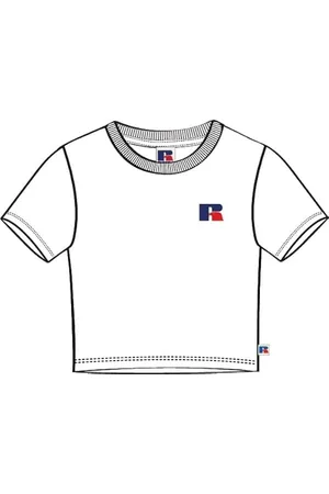Russell Athletic E24021-UW-001 Mel- Cropped Tee Shirt T-Shirt Damen White Größe XS