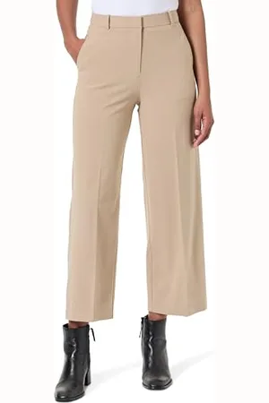 Tommy Hilfiger Damen Stoffhose Wide Leg Crop Knöchelfrei, , 44W