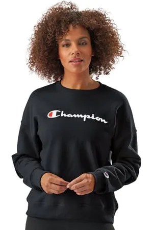 Champion Damen Powerblend Relaxed Crew, Siebdruckskript Sweatshirt, , X-Large
