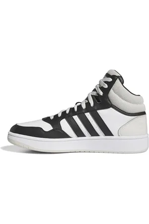 adidas Herren Hoops 3.0 Mid Lifestyle Basketball Classic Vintage Shoes Schuhe, Cloud White/core Black/Orbit Grey, 38 2/3 EU