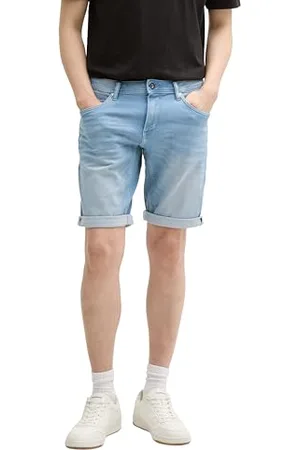 TOM TAILOR TTJOSH Regular Slim Jeans Shorts, Light Stone Blue Denim, 40