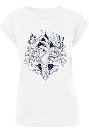 Merchcode Damen T-Shirt Ladies Frida Kahlo Hand T-Shirt, Loose Fit, Cotton 100%, L