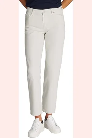 Tommy Hilfiger Damen Jeans Hose Classic Straight Ecru Weites Bein, Weiß (Ecru), 28W/29L