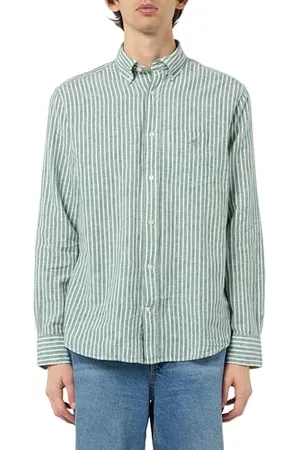 GANT Herren REG Cotton Linen Stripe Shirt Hemd, , M